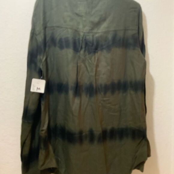 Rails Hunter Shirt Green Olive Black Waves Button Down Long Sleeve size M - Picture 6 of 9
